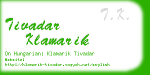 tivadar klamarik business card